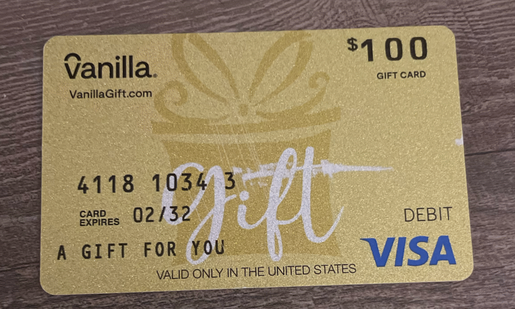 Vanilla Visa gift card