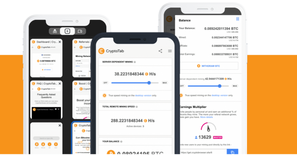 crypto tab features