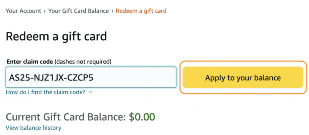 redeem gift card codes