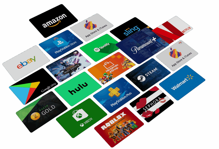 Photos of gift cards