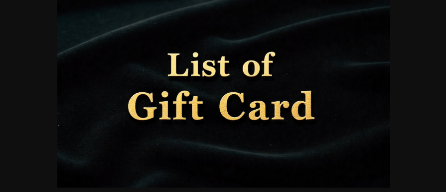 list of gift card  in UK