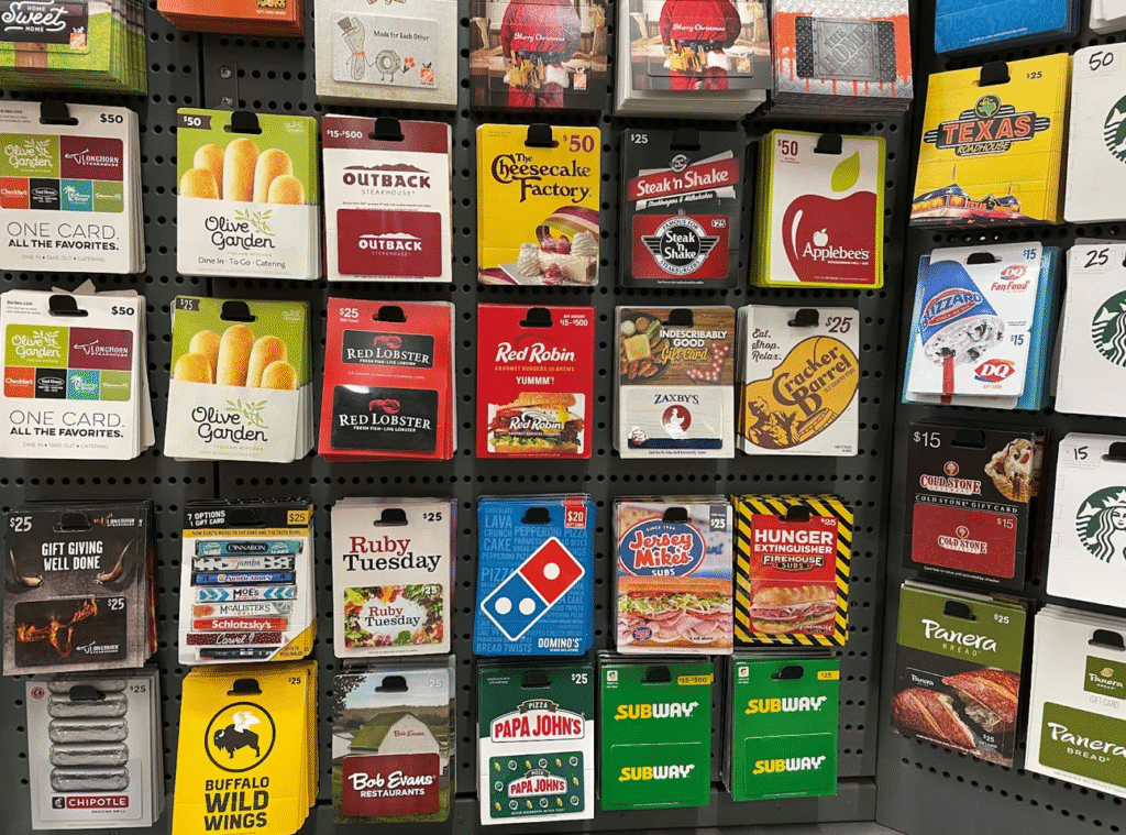 Types of gift cards in USA