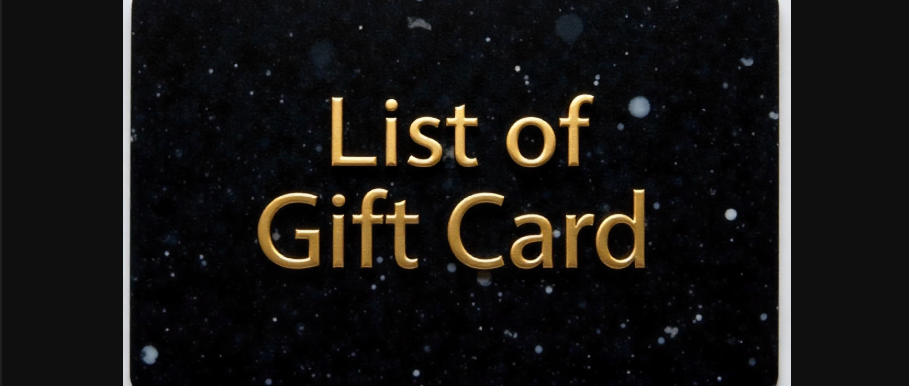 list of gift cards in Australia