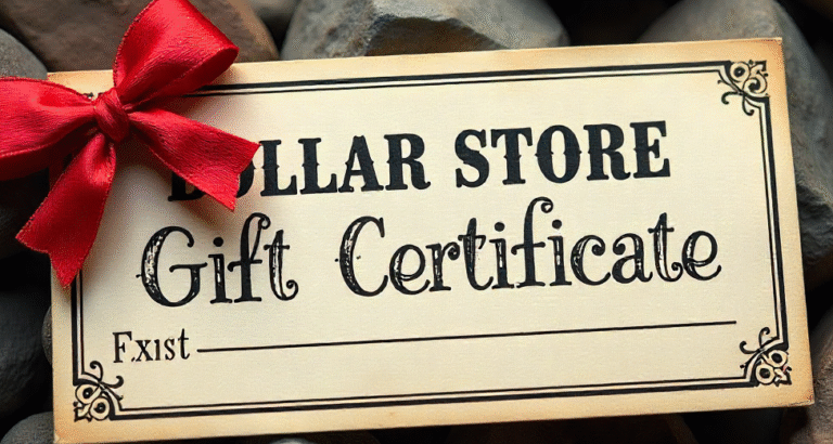 DOLLAR STORE GIFT CARD CERTIFICATE