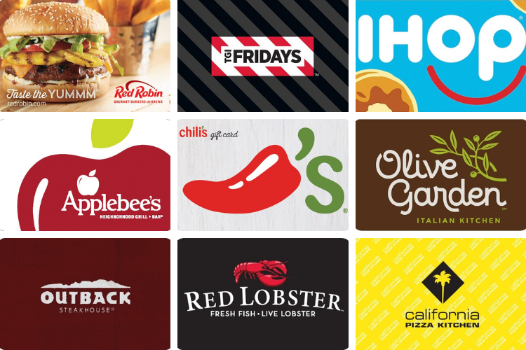 Fast food gift cards