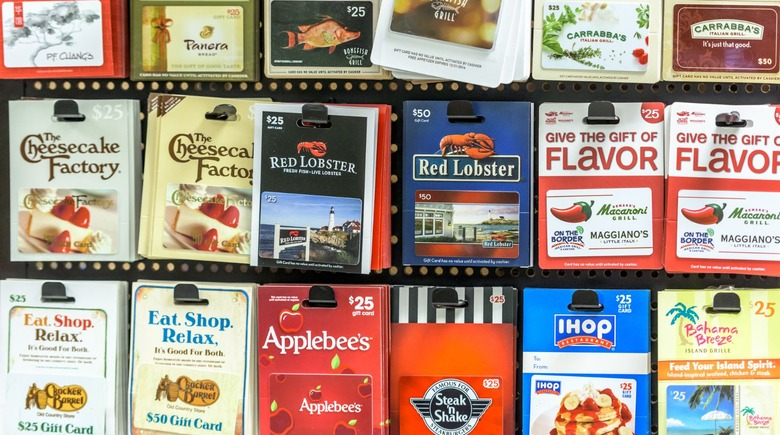 Fast food gift cards