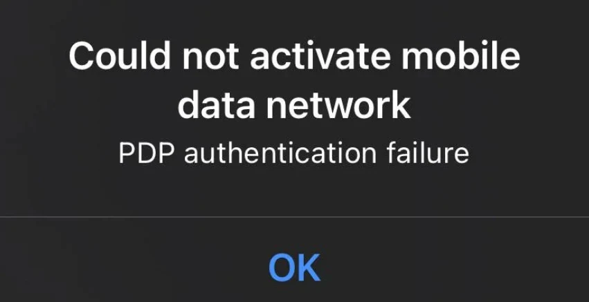 PDP Authentication Failure