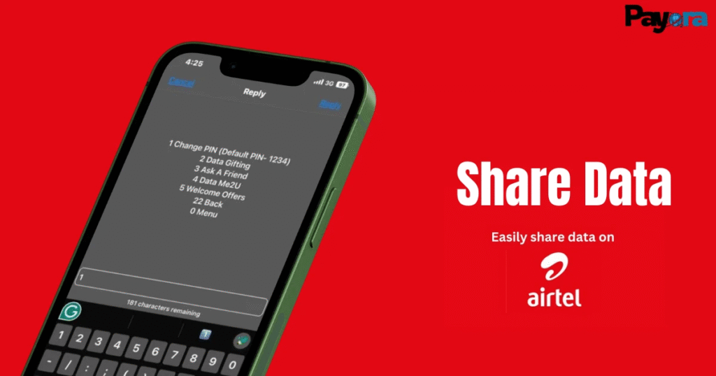 how to share data on airtel