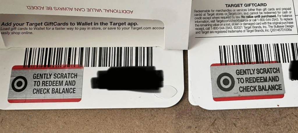 Target gift card access number